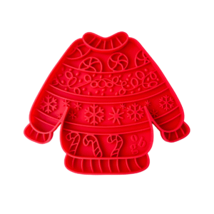 Ollie B. Good Mata do lizania dla psa i kota Zimowy Sweterek, czerwony